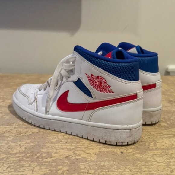 Jordan 1 Mid White Red Royal (Women's) - Picture 5 of 6